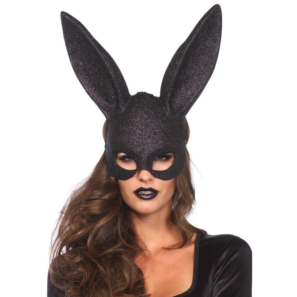 Leg Avenue - Glitter Masquerade Rabbit Masque - Noir